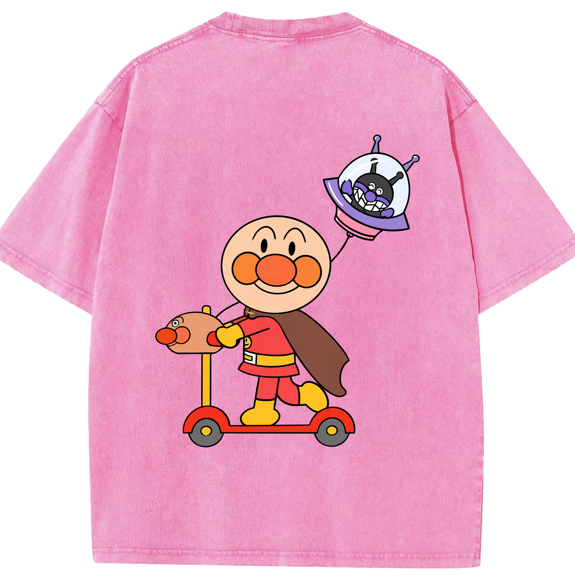 （画像用） アンパンマン Anpanman 綿100% ヴィンテージ風 半袖Tシャツ（背面プリント）